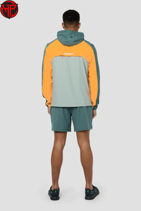 Conjunto de Pantalones Cortos Impermeables y Cortavientos con Bloques de Color, Chaqueta con Capucha Ligera de Secado Rápido para Deportes al Aire Libre, Conjunto de Pantalones Cortos de Nailon - Product Image 6