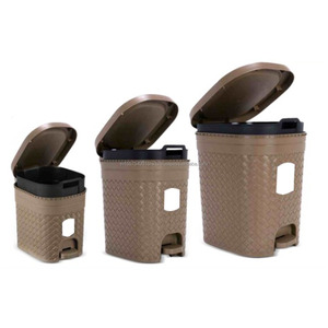 16L <b>Large</b> Detachable Eco-Friendly Folding PE Plastic <b>Pedal</b> <b>Bin</b> for Household Commercial Use Office Organizer Storage Boxes <b>Bins</b> - Product Image 2