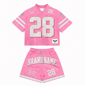 Conjunto de Jersey de Fútbol de Malla Morada Personalizado para Hombre, 2 Piezas, Camiseta Deportiva y Pantalones Cortos, Estilo Universitario, Conjunto a Juego - Product Image 6