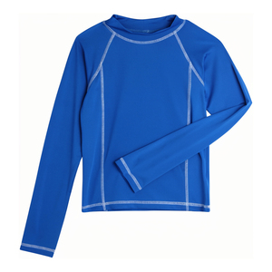 Haut de sport unisexe bleu roi à manches longues, protection UV UPF50+, écologique, séchage rapide, respirant, antibactérien, en polyester, teint uni - Product Image 2