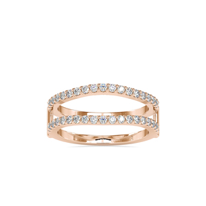 Sublimez votre solitaire avec cette bague de mariage en argent 925 à double rangée de diamants moissanite pavés. - Product Image 1