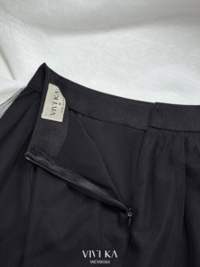 Falda Midi de Malla de Cintura Alta para Mujer ARIANA 100% Poliéster, Acampanada, Larga hasta la Pantorrilla, Color Liso, Para Todas las Estaciones - Product Image 5