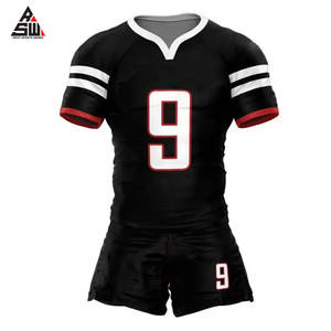 Vêtements de sport de haute qualité à prix abordable, logo imprimé en gel de silicone, uniformes de rugby personnalisés, impression par sublimation pour équipes de rugby. - Product Image 1