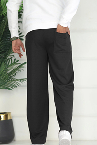 Pantalon en polaire imperméable léger et personnalisable 2026, décontracté, avec fermeture éclair, taille mi-haute, coupe droite, motif uni teint en couleur - Product Image 5