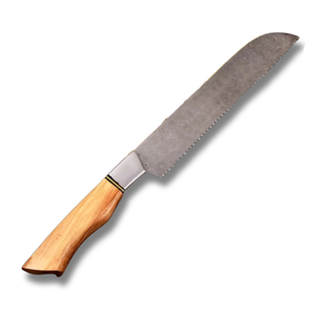 Damascus Steel Chef <b>Knife</b> Wood Handle Polished Blade Straight Edge Ambidextrous Razor <b>Sharp</b> Kitchen <b>Knife</b> - Product Image 3
