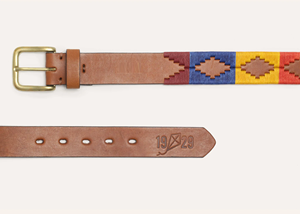 Cinturón de Polo Personalizado al por Mayor, Bordado Ecuestre, Clásico para Hombre, de Cuero Genuino, con Diseño de Estrella, OEM ODM - Product Image 4