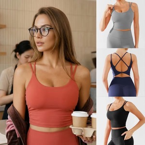 Women’s Medium Support Sports Bra – Breathable Eco-Friendly Crisscross Backless Design, Yoga & Gym Athleisure Wear - Product Image 1