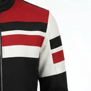 Chaqueta de Cuero Genuino para Hombre, Diseño Moderno con Bloques de Color, Chaqueta de Cuero Transpirable de Alta Calidad con Cuello Alto para Invierno - Product Image 2