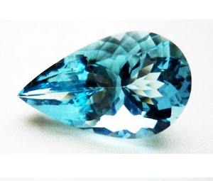 Belle pierre précieuse en aquamarine naturelle, de forme poire, non traitée, taille facetée, pour la fabrication de tous types de bijoux, prix d'usine. - Product Image 3