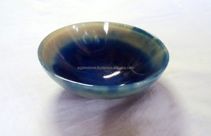 Bol exclusif en agate d'onyx bleu de 2 pouces, artisanat artisanal de magnésie d'Inde pour améliorer la décoration de la maison avec style. - Product Image 2