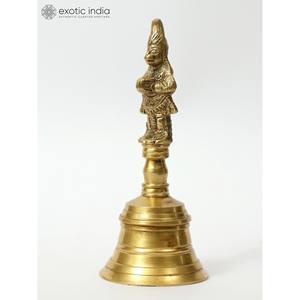 Faits à la main de 5 pouces Lord Hanuman en laiton Ghanti Bell élégant décor à la maison et article cadeau pour Diwali fabriqué en Inde pour les temples - Product Image 3