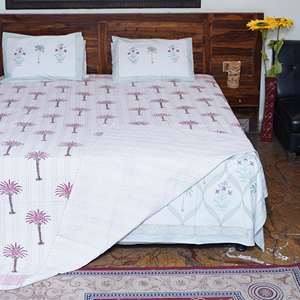 Indian Handmade Kantha Quilt Cotton <b>Bedspread</b> Printed Floral Bedding Throw Washable Home Use - Product Image 6