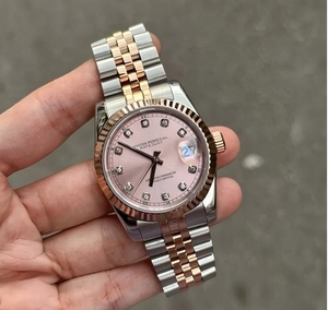 Montre Dayjusts Rose Silver TT avec pierre rose, bracelet Jubilee, qualité personnalisée, plongée, 39 mm, mouvement Seiko original NH35 - Product Image 1