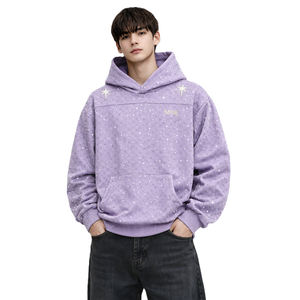 Sudadera con Capucha para Hombre con Diseño de Diamantes de Imitación, Sudadera de Algodón y Felpa para Hombre, Ropa Urbana, Logotipo Personalizado, Calidad Premium, Fabricación por Contrato - Product Image 1