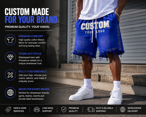 Men's Heavyweight Fleece Front Custom Logo <b>High</b> Street Style <b>Knee</b>-Length Elastic Waist Breathable Quick-Dry Eco-Friendly Shorts - Product Image 2