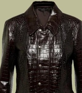 Chaqueta Bomber de Cuero Genuino con Estampado de Cocodrilo para Mujer, Cierre de Cremallera, Impermeable, Casual, Otoño Invierno, Personalizable - Product Image 6