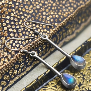 Wholesale 925 Sterling <b>Silver</b> Labradorite Drop <b>Earrings</b> Handmade Cute Indian Jewelry for Women Girls for Christian <b>Weddings</b> - Product Image 1