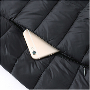 Winter Men 100% Nylon Breathable <b>Warm</b> Stand Collar Patchwork Puffer Jacket - Product Image 3