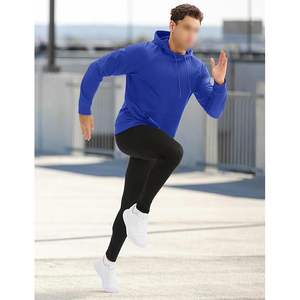 Sudadera Deportiva con Parte Inferior Abierta para Hombre, Sin Puños, Corte Holgado, Mezcla de Algodón, Estilo Informal para Gimnasio y Entrenamiento - Product Image 3