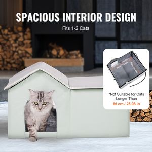 Large Green Foldable Kitty Shelter <b>Heated</b> <b>Cat</b> House with Comfortable <b>Heated</b> <b>Pad</b> for Pets - Product Image 6
