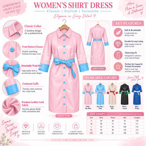 Robe décontractée sexy respirante Cosh International Sorority Sisterhood Greek Apparel rose et bleu clair à poignets contrastants - Product Image 6