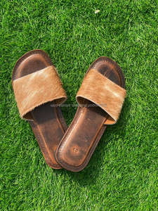 รองเท้าแตะหนังวัวแท้ทำด้วยมือแท้ของผู้หญิงสไตล์ตะวันตกรองเท้าแตะส้นแบนรองเท้าเปิดนิ้วเท้าลำลองกลางแจ้ง - Product Image 5