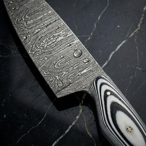 Red Tsunami 8-Inch Damascus Steel Chef Knife Resin Burl Wood Handle Straight <b>Back</b> Bevel Edge Sharp Point Industrial Grade 2 - Product Image 5