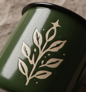 Special Eco Friendly Style Iron Enamelware Cup Leaf <b>Branch</b> Art Design <b>Light</b> Metal Drinkware Trade Supply Distribution Hub - Product Image 5