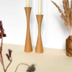 Support de bougie en bois classique pour la décoration moderne de la maison, écologique, pour Noël, les mariages, les événements et comme centre de table pour la chambre - Product Image 1