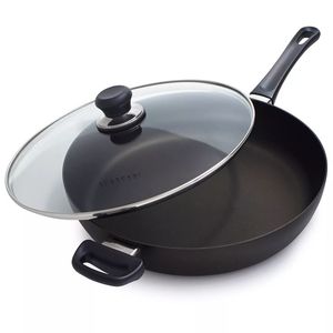Contemporary Aluminum Non-Stick Sauté Fry <b>Pan</b> with Even Heat Distribution and Soft Touch Heat Proof Handle Design - Product Image 4