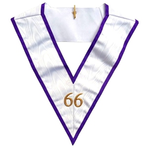 Collar Masónico Turquesa de la Fraternidad Memphis Misraim con Ribete Rojo y Sol Radiante de Laurel para Oficiales de la Logia - Product Image 3