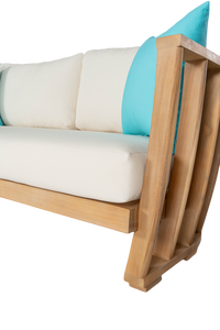 Juego de sofá moderno de madera de acacia para exterior | Elegantes cojines azules para patios, jardines y patios | Fabricante de Vietnam - Product Image 4