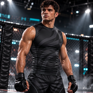 Camisetas de Grappling para Hombre con Nylon y Spandex de Elasticidad en Cuatro Direcciones y Corte Atlético para Academias de Entrenamiento - Product Image 1