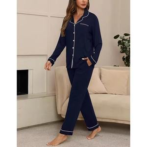 Pyjama en soie 2026 pour femme, ensemble de luxe à manches longues, respirant, avec logo personnalisé – Nouveauté très demandée - Product Image 5