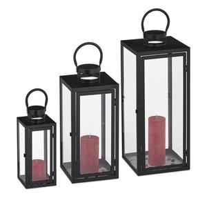 New Trending 2026 Metal <b>Small</b> Size Candle <b>Lantern</b> for Home Shiny Black Finish Candle Holder For Home & Garden Customized - Product Image 2