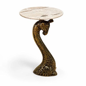 New Design 2026 Aluminum Casted Giraffe Side <b>Tables</b> With <b>Marble</b> <b>Top</b> - Product Image 1