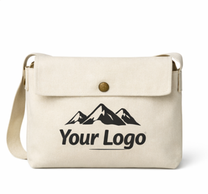 COTTON FIELD <b>Medium</b> Color Logo Makeup <b>Handbag</b> Pouch Bag Eco Soft Structured Cotton Canvas Shopping Bag Handle Shoulder Strap - Product Image 1