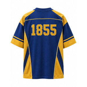 T-shirt à blocs de couleur Sigma Chi 1855 pour homme, manches raglan, col rond, jersey sportif, séchage rapide, coupe classique, imprimé bleu et or - Product Image 3