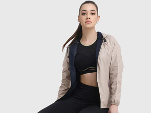 OEM Custom Womens Hooded Waterproof Windbreaker <b>Jacket</b> Sweat-Enhancing Lightweight Eco-Friendly Memory Fabric Gym <b>Workout</b> - Product Image 4