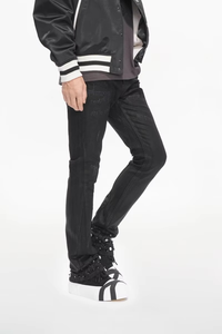 Jeans de Mezclilla para Hombre de Alta Calidad, Marca Americana de Estilo Urbano, Cómodos, Corte Ajustado, Desgastados, Color Negro Lavado - Product Image 3
