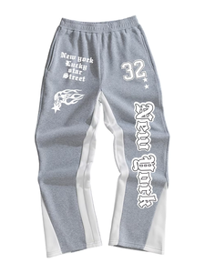 Pantalones Deportivos para Hombre New York Lucky Star Street, Talla 32, Cintura Elástica con Cordón, Franja Lateral, Transpirables, Tejidos, Estilo Otoñal - Product Image 2