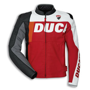 Chaqueta de Motociclismo Ducati de Cuero, Impermeable, Estampada, Unisex para Adultos - Product Image 1