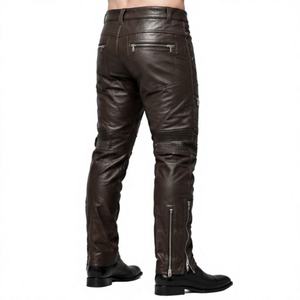 Unique Design Eco-Friendly Waterproof Lightweight Casual Winter <b>Men's</b> <b>Leather</b> <b>Pants</b> Button Fly Mid Waist Customized Printing - Product Image 3