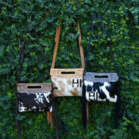 Sac à bandoulière pour femme en cuir de vachette à poils, style bohème haut de gamme fait main, avec sangle amovible, style bandoulière, mode western Hidayat
