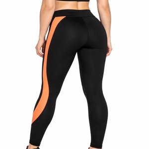 Leggings de yoga taille haute pour femme, couleur unie, avec empiècements, en tissu extensible pour le fitness et l'entraînement, coupe ajustée et confortable - Product Image 3