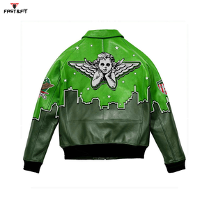 Chaqueta de Motociclista de Cuero Personalizada de Alta Calidad, Chaqueta Bomber de Lona para Invierno, Venta al Por Mayor OEM - Product Image 4
