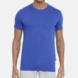 Camisetas de Cuello Redondo de Secado Rápido con Logotipo Personalizado para Hombre, Manga Corta, Diseño Sólido, Poliéster/Algodón para Uso en Exteriores - Product Image 1