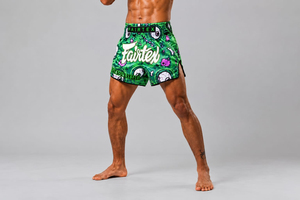 กางเกงมวยไทยคุณภาพสูง Fair tex สีดำขาวลายเสือ สำหรับชกมวย MMA คิกบ็อกซิ่ง แบบ unisex  ลายพราง  แบบ sublimation - Product Image 4