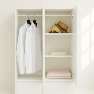 Armario Modular de Madera Elise Slim con Espejo Blanco, Elegante Sistema de Organización - Product Image 6