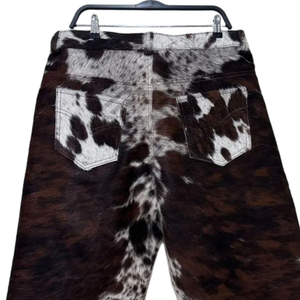 Pantalones Cortos de Cuero con Estampado de Vaca y Pelo de Pony Personalizados para Hombre y Mujer, Pantalones Cortos de Piel de Vaca Premium, Ropa Urbana Estilo Western, Fabricante de Ropa - Product Image 4